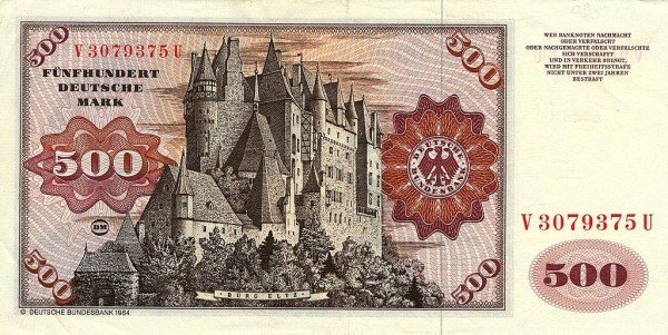500 DM dinheiro alemão