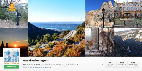 Ensaios de Viagem instagram de viagem