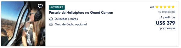 Dicas de passeio de helicóptero no Grand Canyon