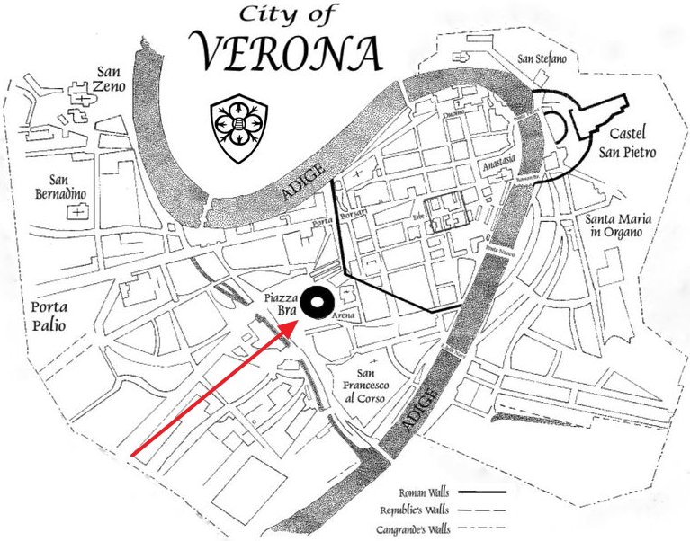 arena de verona mapa