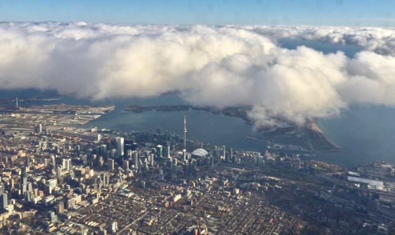 Skyline de Toronto do avião