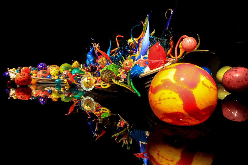 Ikebana e Floating Boat no Chihuly garden and Glass em Seattle